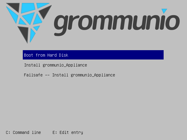 grommunio Appliance installer boot screen