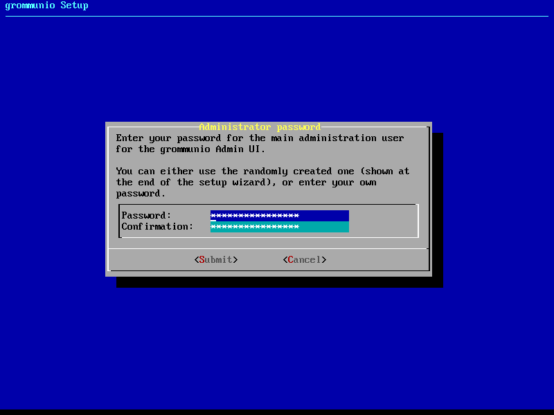 grommunio-setup: setting of the admin password