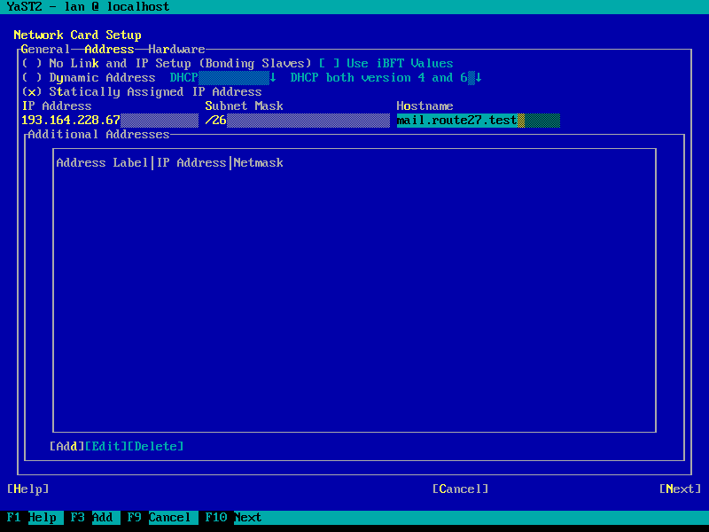 Hostname setting (affects ``/etc/hostname``)