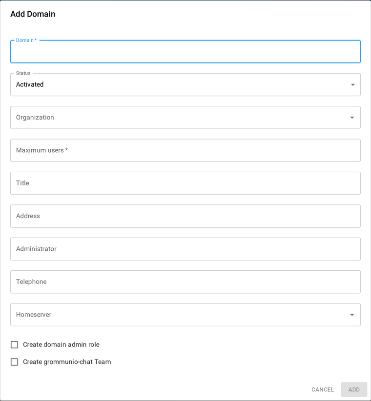 adding domain