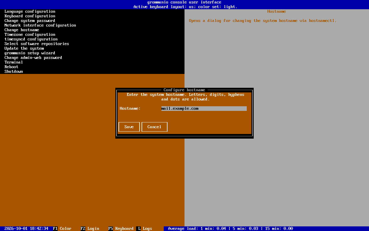 Setting the hostname