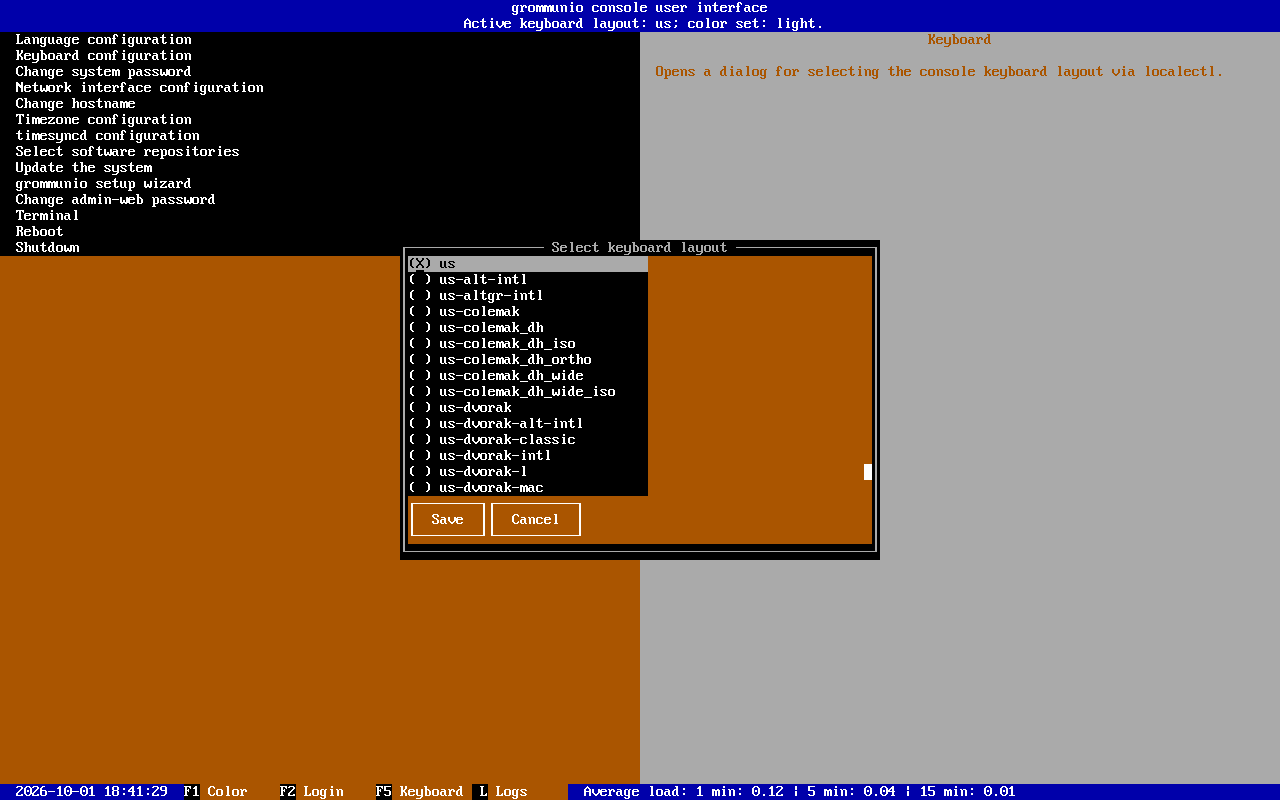 Keyboard layout selection