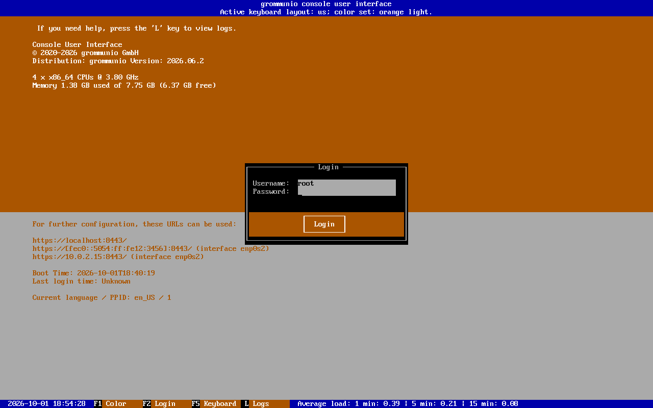 Login dialog