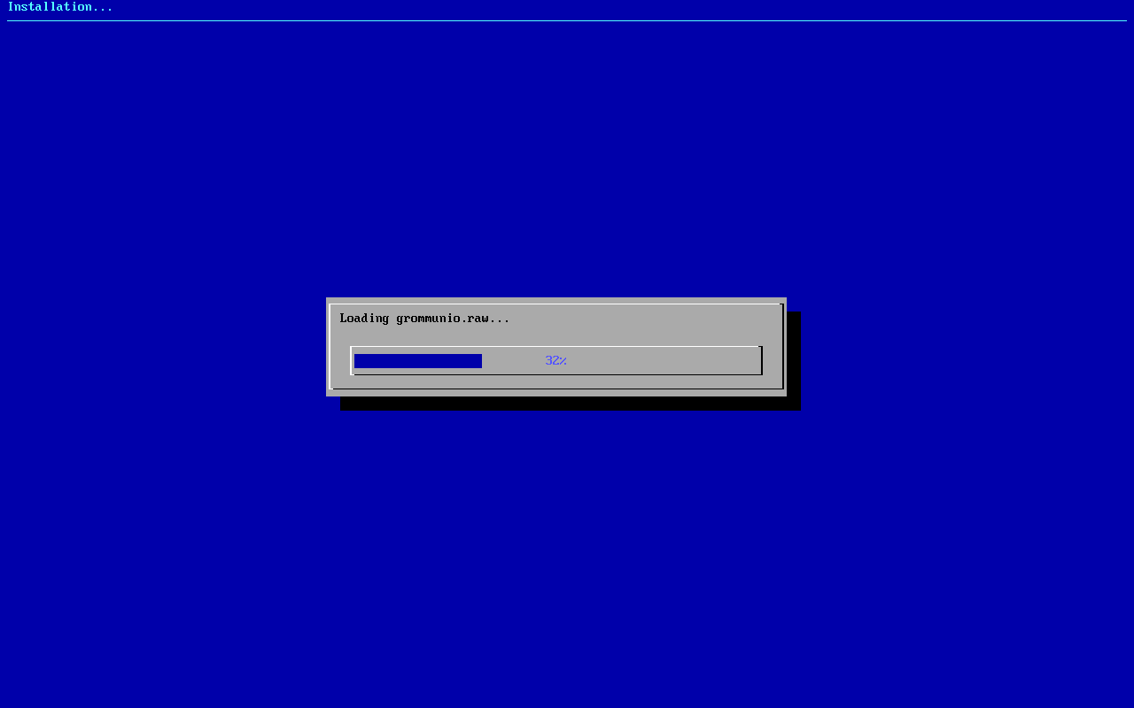 Installer copying the appliance image
