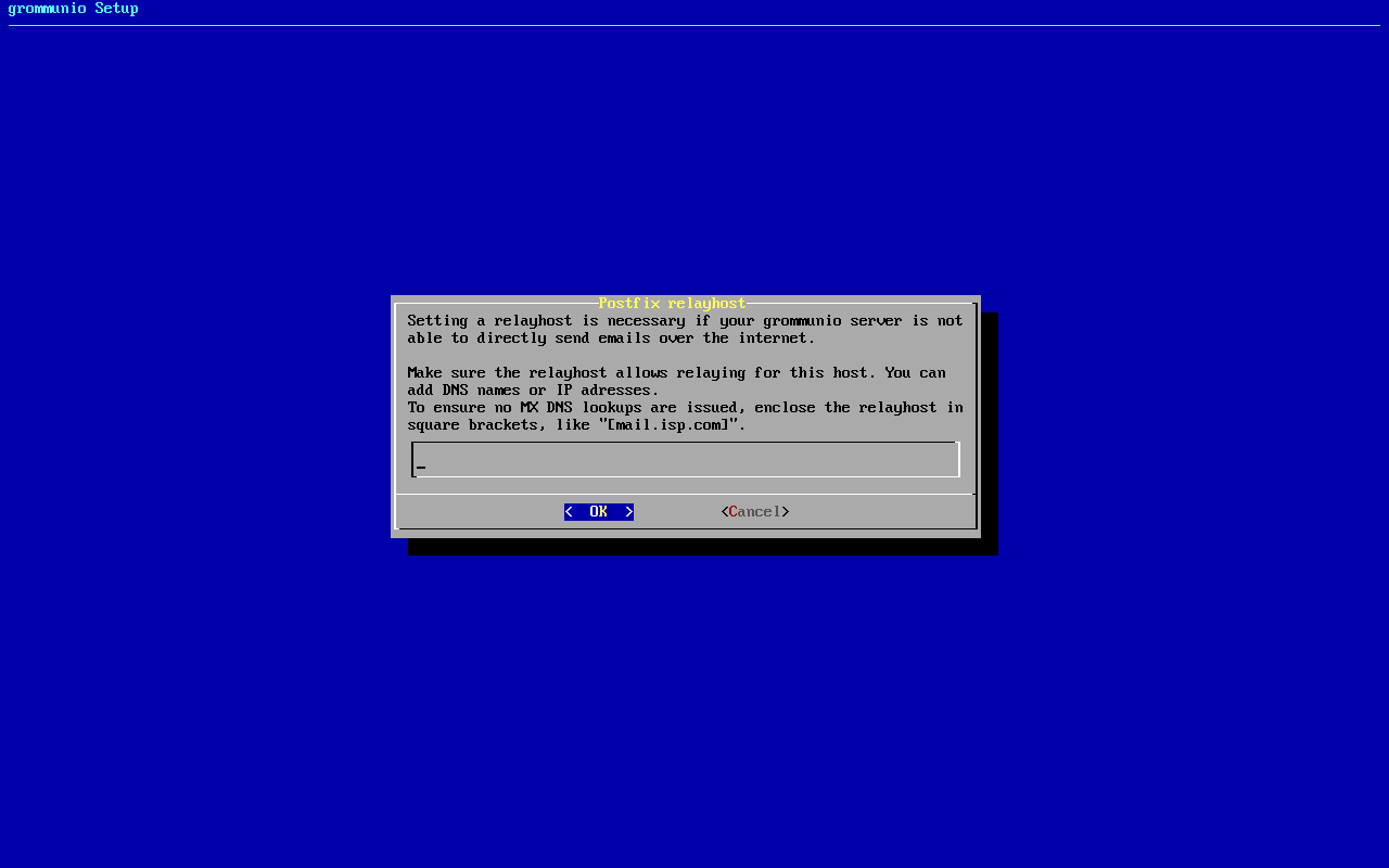 grommunio-setup: configuration of relayhost
