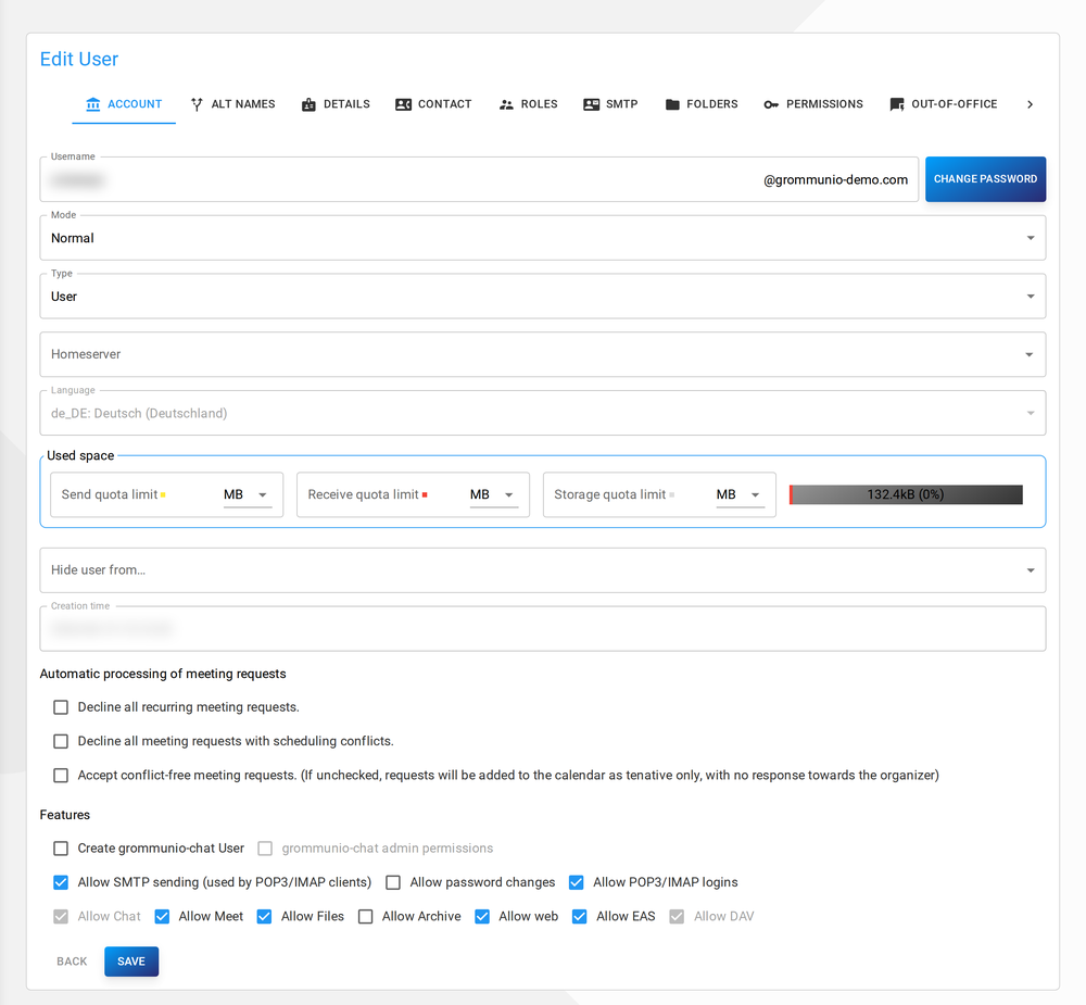 editing a user