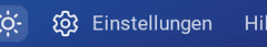 Der Schalter für das Erscheinungsbild in der oberen Leiste, neben Einstellungen