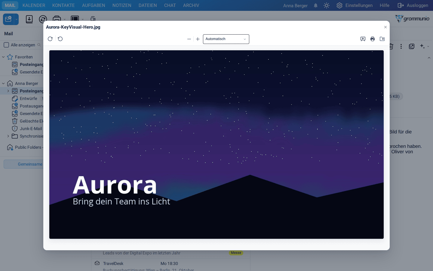 Ein Bildanhang im Betrachter