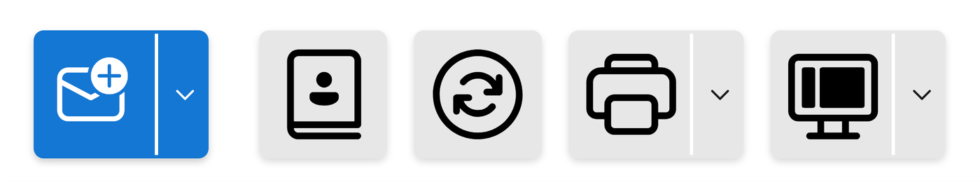 Shortcut Bar with buttons for new item, address book, refresh, print and layout