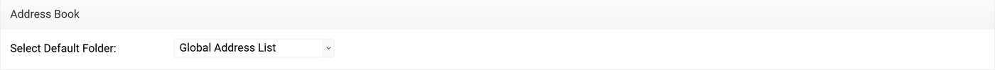 Address Book setting with the Select Default Folder option