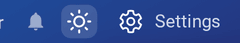 The appearance switch in the top bar, next to Settings