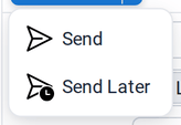 The Send menu with Send and Send Later