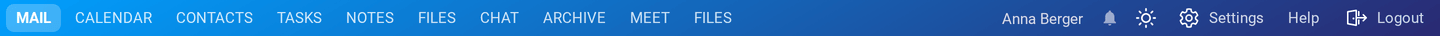 The top bar with two additional tabs added by the Intranet plugin
