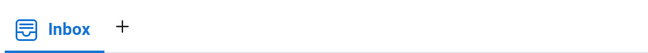 The tab bar with the pinned Inbox tab and a plus button for new items